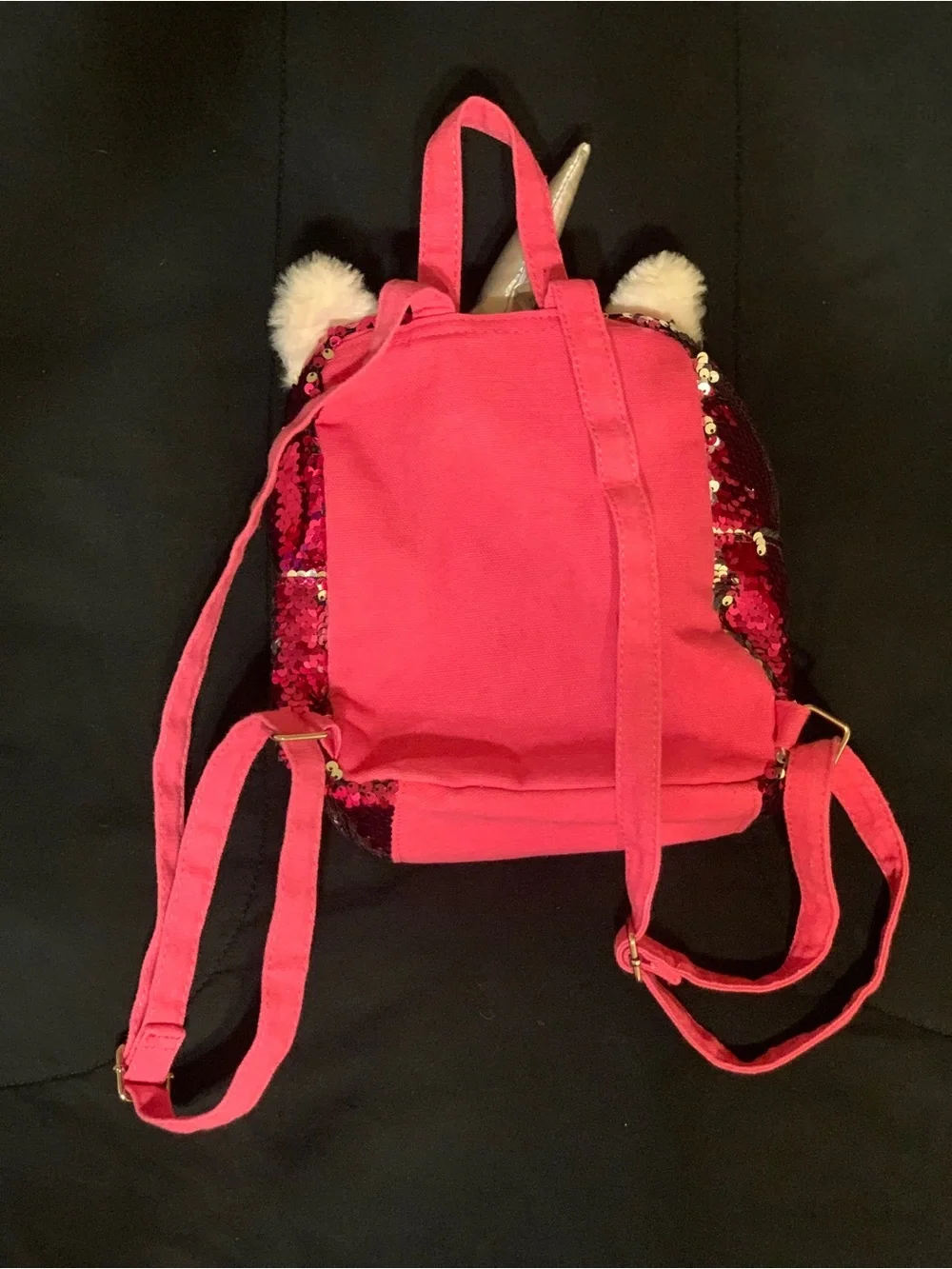 Sequin Pink Unicorn Mini Backpack for Girls - Sparkling Hot Pink